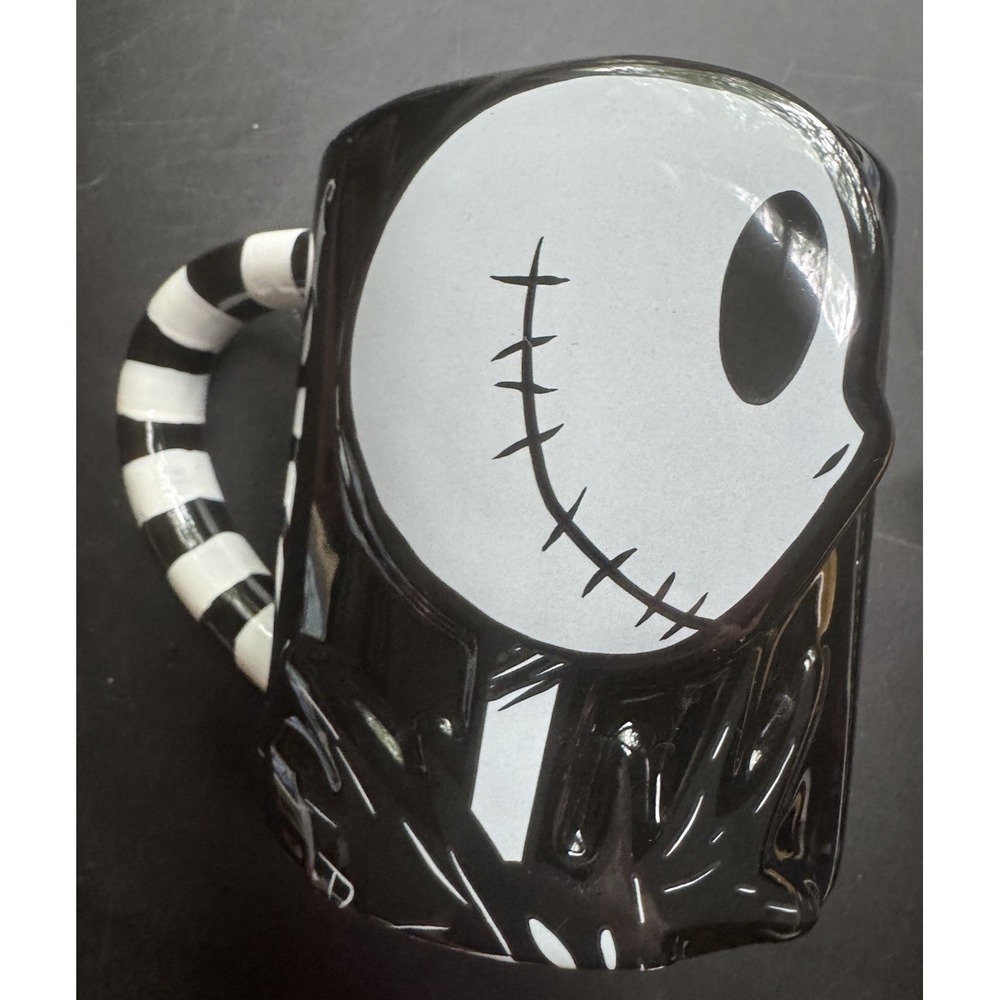 Nightmare‎ Before Christmas Jack Skellington Mug 3D Striped Handle Disney
